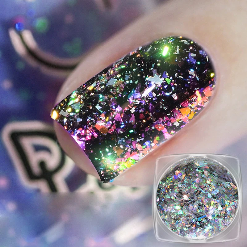 Голографический блеск для ногтей Galaxy 1 коробка лазерный голографический лак