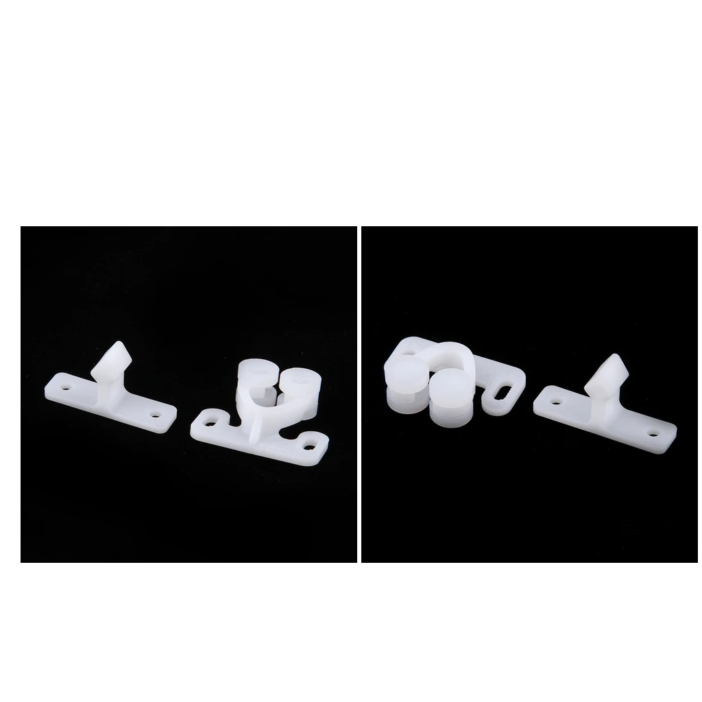 

2 Sets Boat RV Double Ball Roller Catch Latch For Cabinet Closet Doors White