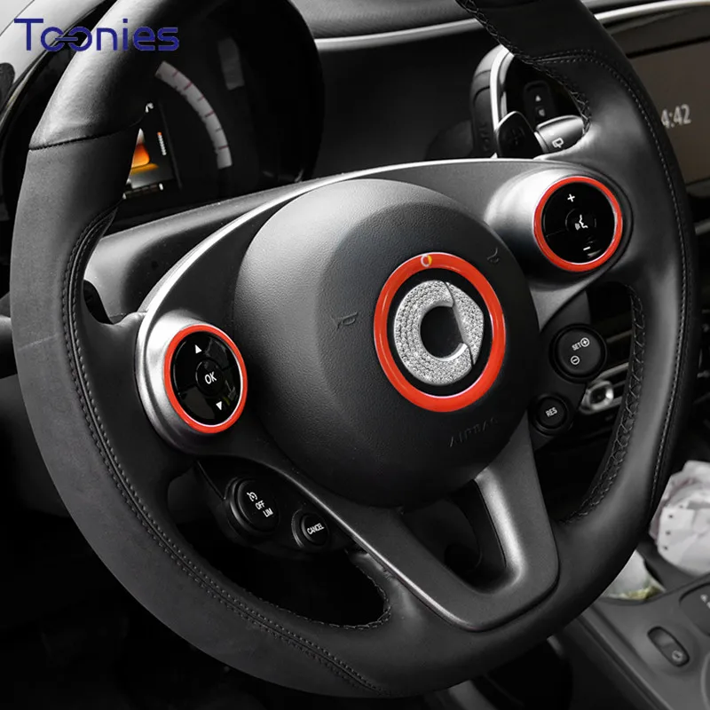 Украшение на руль автомобиля эпоксидная наклейка для Mercedes Smart 453 Fortwo Forfour