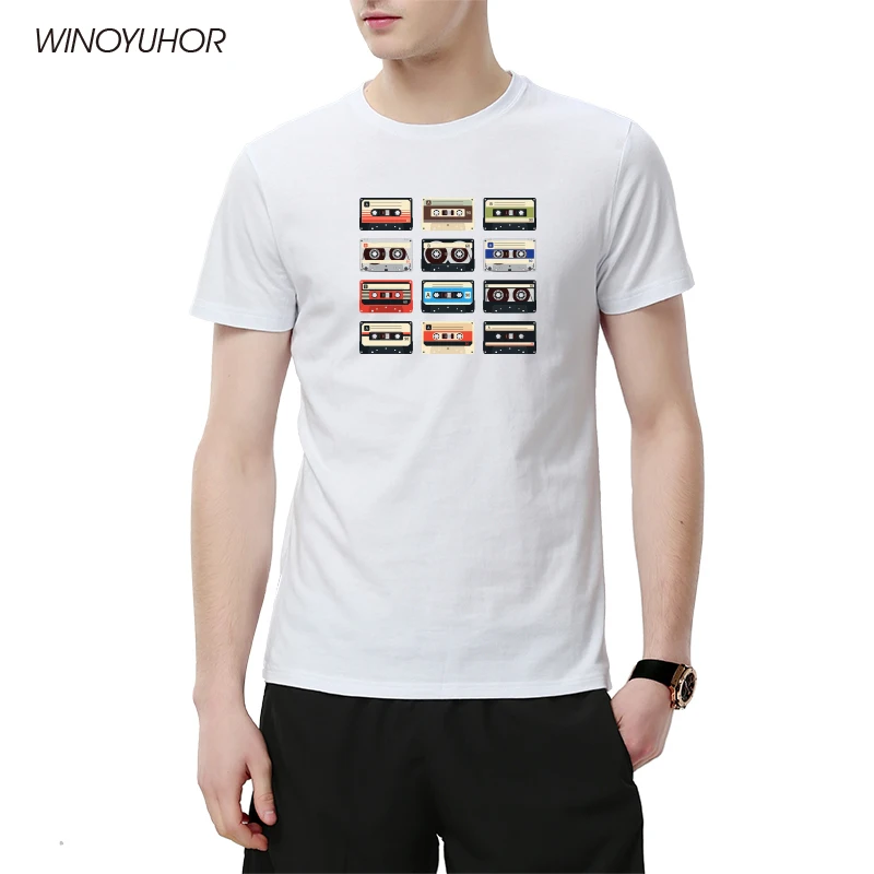 

New Classic Old Skool Audio Cassette Tape DJ Men T-Shirt Retro Music Tee Funny O-Neck T Shirt 2021 Summer Fashion Clothing