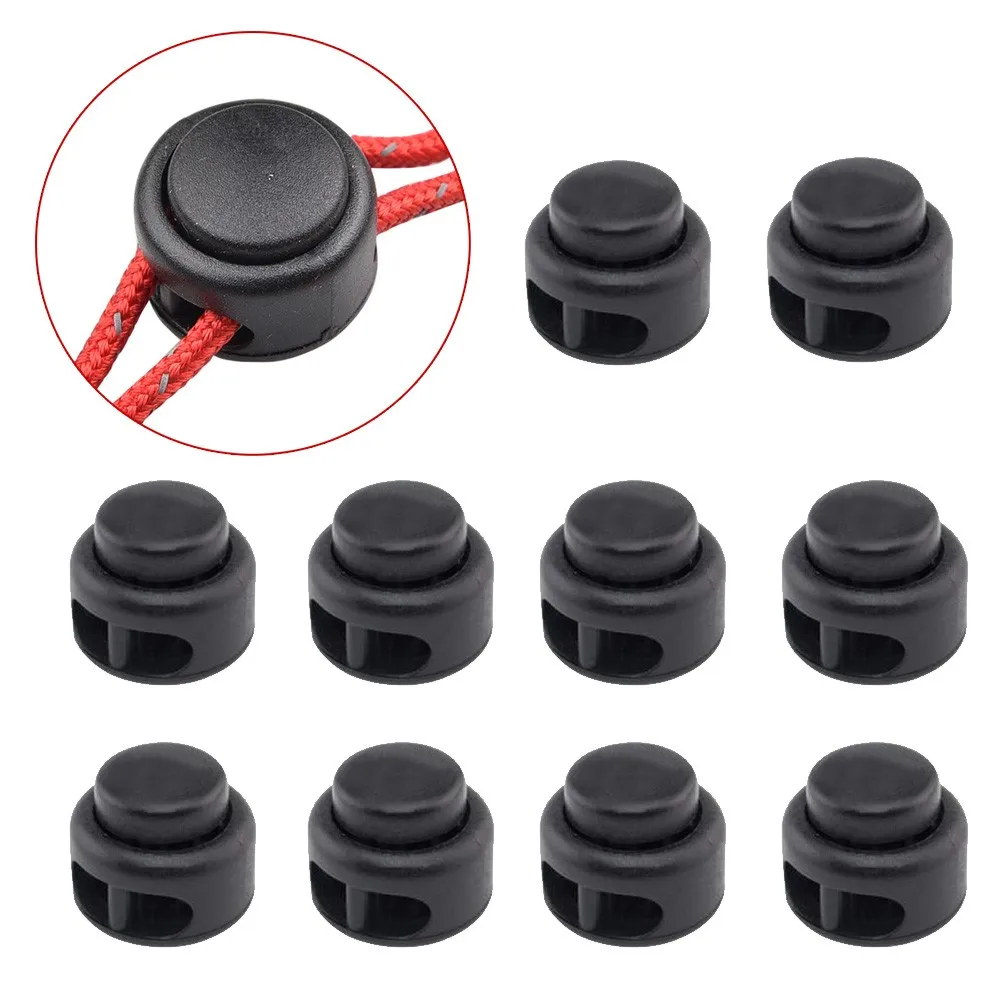 

10Pcs/set Camping Tent Tighten Buckle Black Plastic Adjustable Tighten Buckle Multifunctional Outdoor Camping Accessories