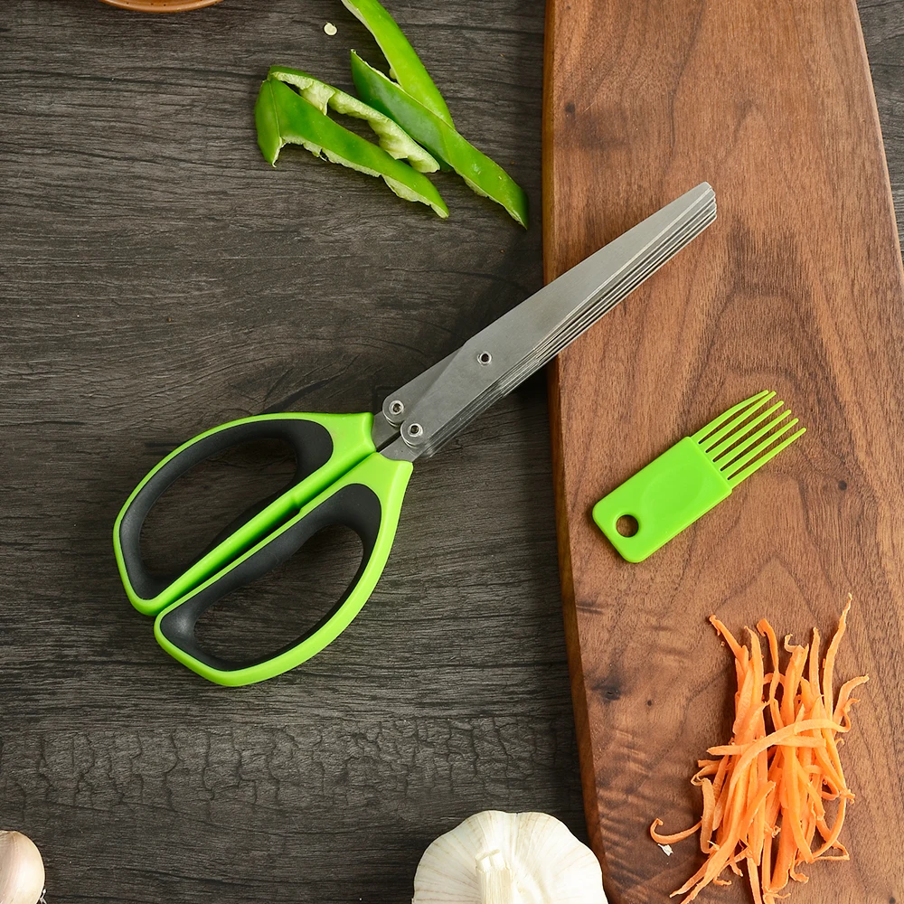 XYj многофункциональные ножницы/зеленого/серого цвета ручка 5 слоев ножницы новый