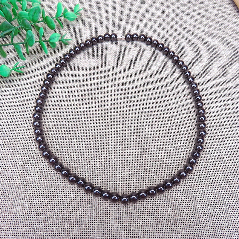 Простое Ожерелье из 6 мм Натурального Гематита Желчного Камня круглые бусины