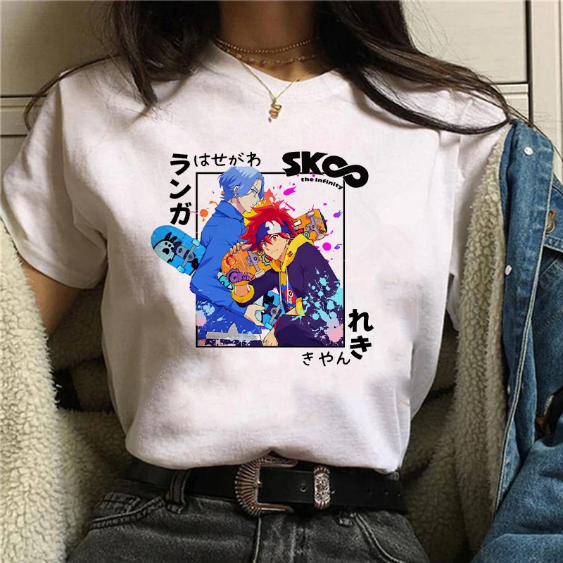 

New Japanese Anime SK8 Infinite T-shirt Ladies Kawaii Cartoon Skateboard Girl Graphic Tees Harajuku Unisex Top T-shirt Female