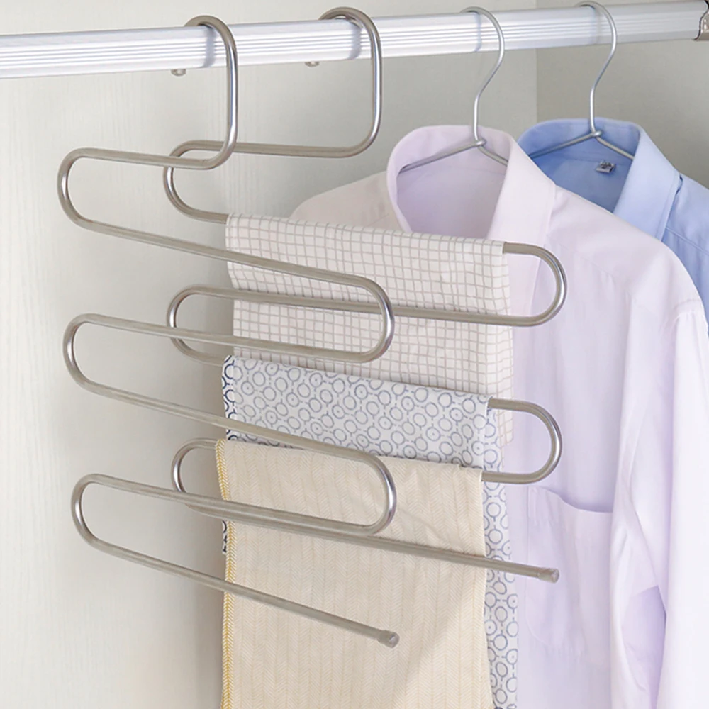 Многофункциональная многослойная s-образная стойка для брюк из нержавеющей