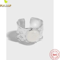 irregular natural crystal width open ring 925 sterling silver bump texture index finger declaration ring femme fine jewelry