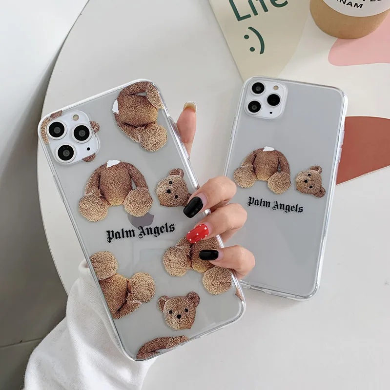 Модный уличный Мягкий силиконовый чехол для телефона с медведем iphone XR X XS MAX 7 6 S 8