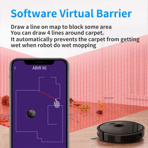 Робот-пылесос Abir X6 Pro, <500 Вт, беспроводной, влажная уборка, пылесборник — изображение товара