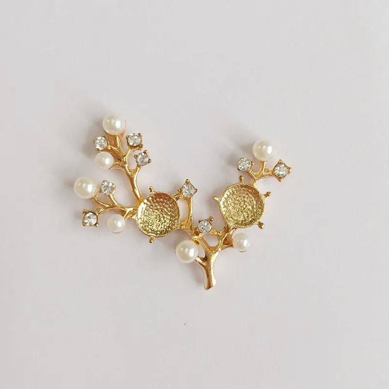 10 шт. 46*40 мм новый модный металлический сплав KC золотые цветы ветки разъемы