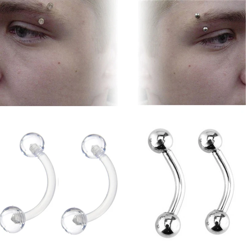 30 шт акриловое кольцо для пирсинга бровей банан изогнутая губная Штанга Кольцо