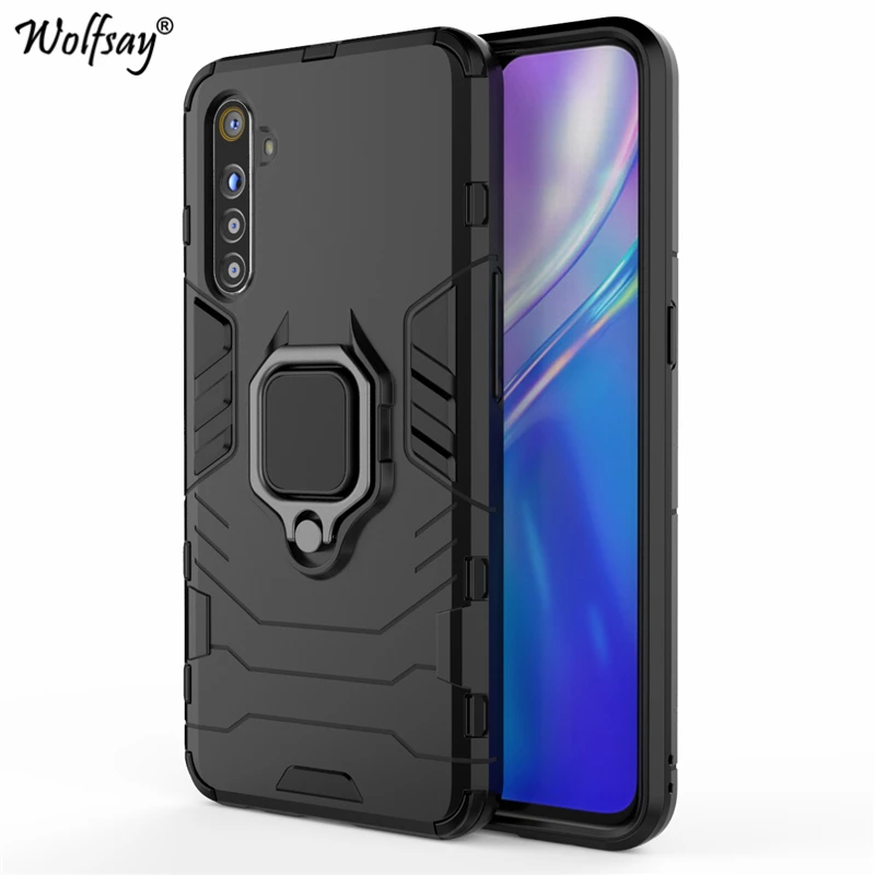 Dark Black Для Realme XT чехол противоударный защитный металлический держатель для пальца чехол для телефона для Realme XT X2 защитный чехол Realme XT X2 K5 730G - Цвет: Dark Black