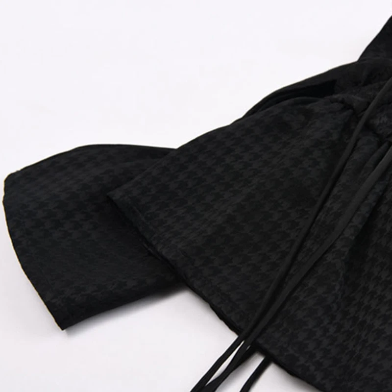 

SISPELL patchwork strap ruched women's dress v neck backless high waist slimming ruched women's elegant dress fashion tide 2021