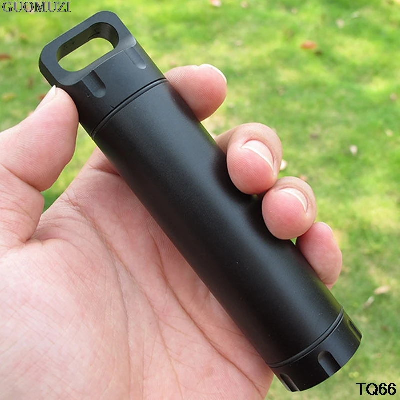 

Emergency Capsule Bottle Seal Capsule Bottle Outdoor Equipment Sealed Tank Aluminum Alloy Gold Waterproof Canister Container