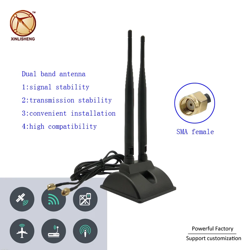 Factory price 2.4G 5.8G dual band wireless wifi repeater external router indoor communication antenna with flexible folding axis | Мобильные