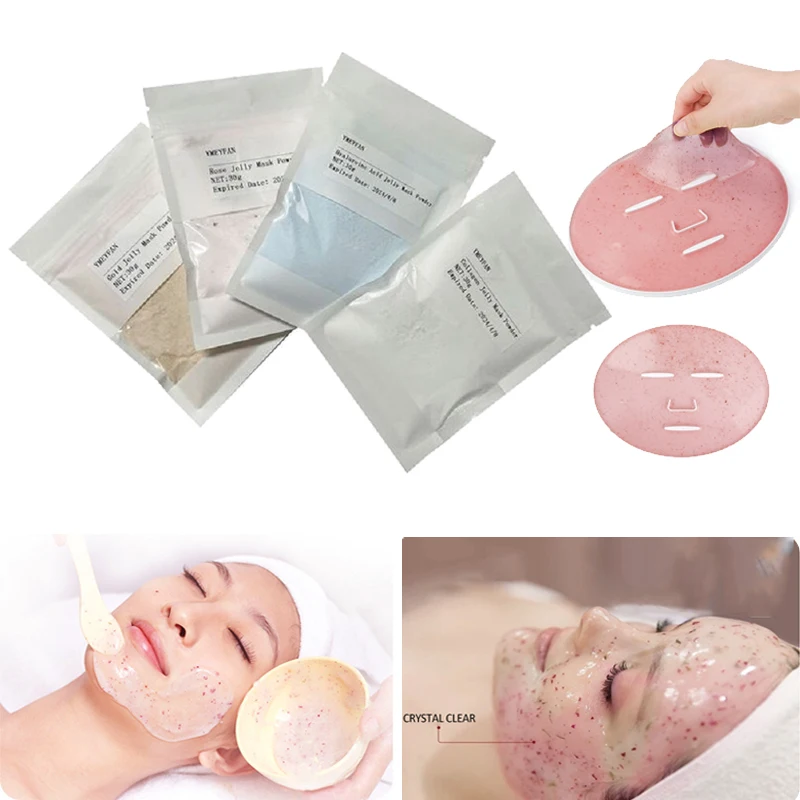 

Organic whitening rose petal mask powder hydro jelly spa gel clay face mask Hyaluronic acid moisturizing Gold Collagen Skincare