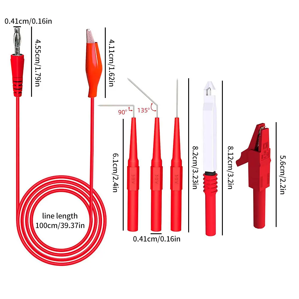 

Test Leads Banana Plug To Crocodile Clip Probe Needle P1920B Used In Electrical Or Laboratory Electric Multimeter Testing Cable