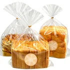 Прозрачные пластиковые пакеты для конфет, леденцов, печенья, упаковочный пакет с закручивающимися завязками, стикер снежинки для вечеринок, тостов, хлеба