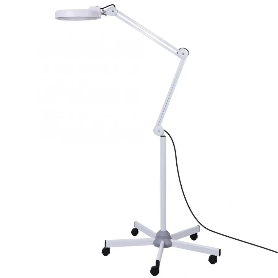 Увеличительная лампа с металлической рамой и опорой увеличительная