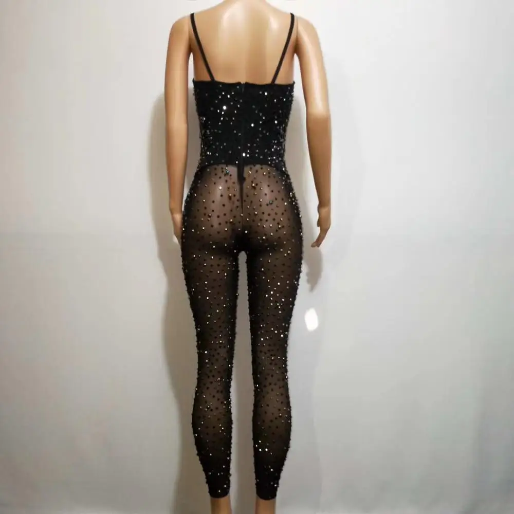 Сексуальные прозрачные стразы для ночного клуба черные эластичные колготки боди