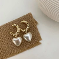 yaologe for women wholesale big heart drop earrings geometric alloy earrings 2021 trend new fashion party jewelry brincos gift