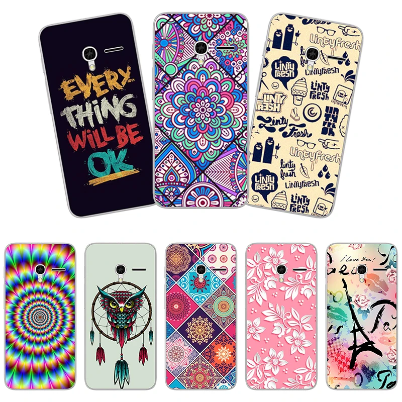 Мягкий силиконовый чехол для телефона ALCATEL One Touch Pixi 3 4 5 &quot5017 5019 5019D с цветочным