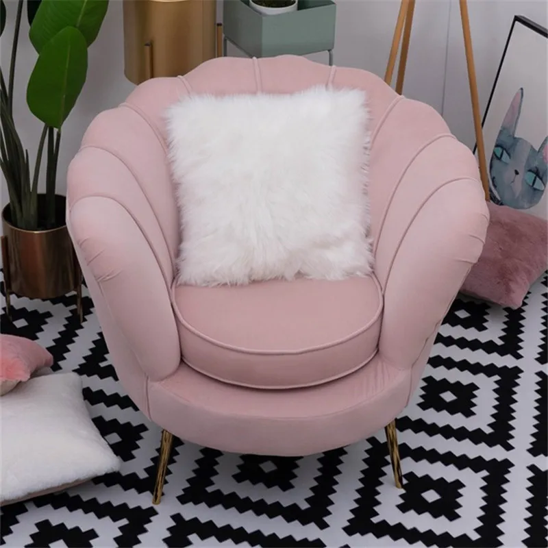 Nordic Light Luxury Living Room Single Sofa Chairs Flannel Leisure Chair Modern Set Furniture Bedroom | Мебель