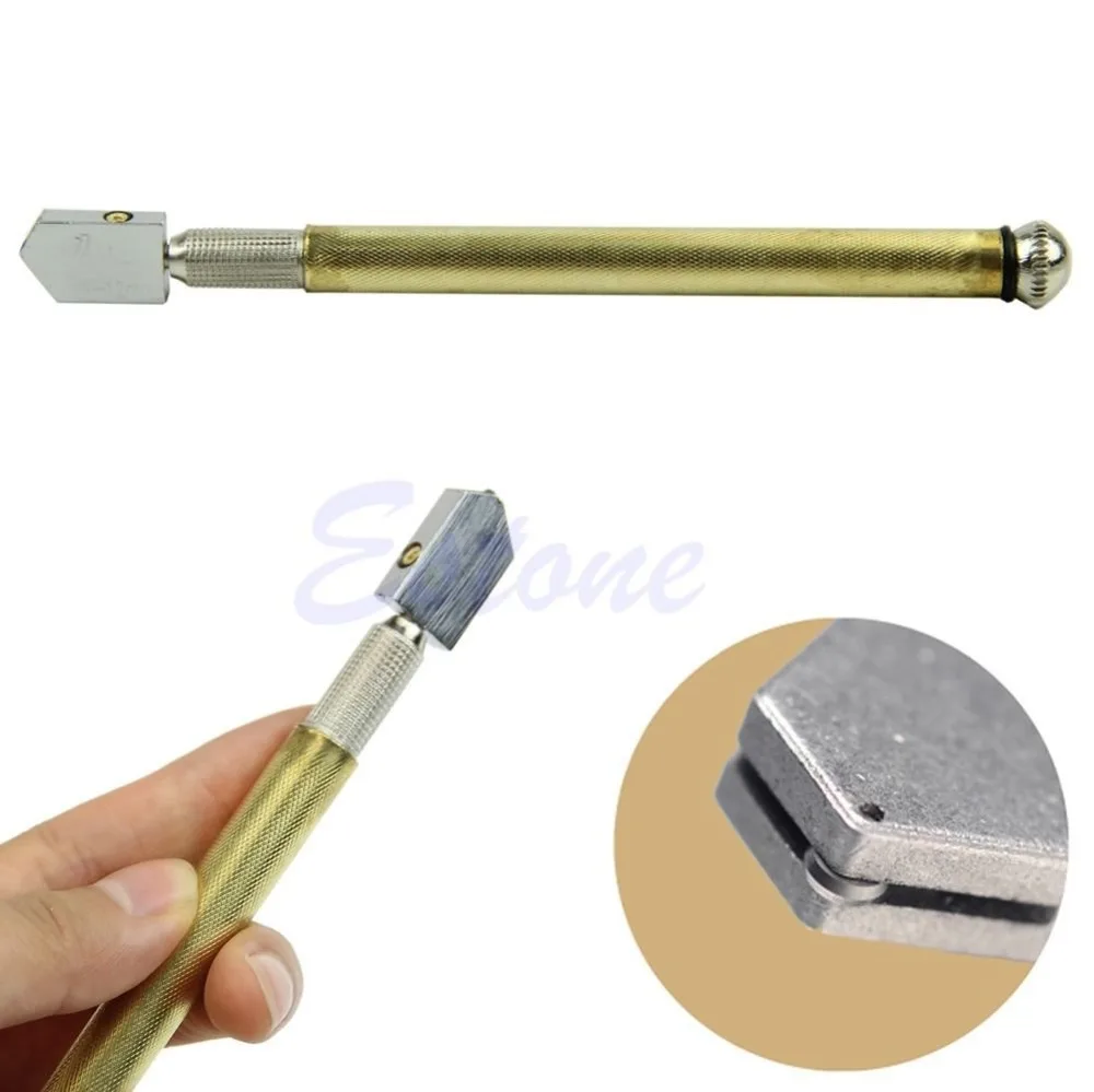 

Diamond Tipped Glass Cutter Metal Handle Steel Blade Oil Feed Cutting Tools