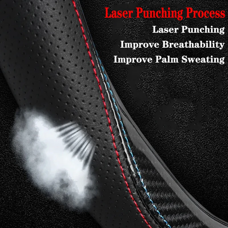 

Carbon Fiber Cow Leather Steering Wheel Cover For Subaru STI BRZ Forester XV Impreza Levorg WRX 2016 2018 2019