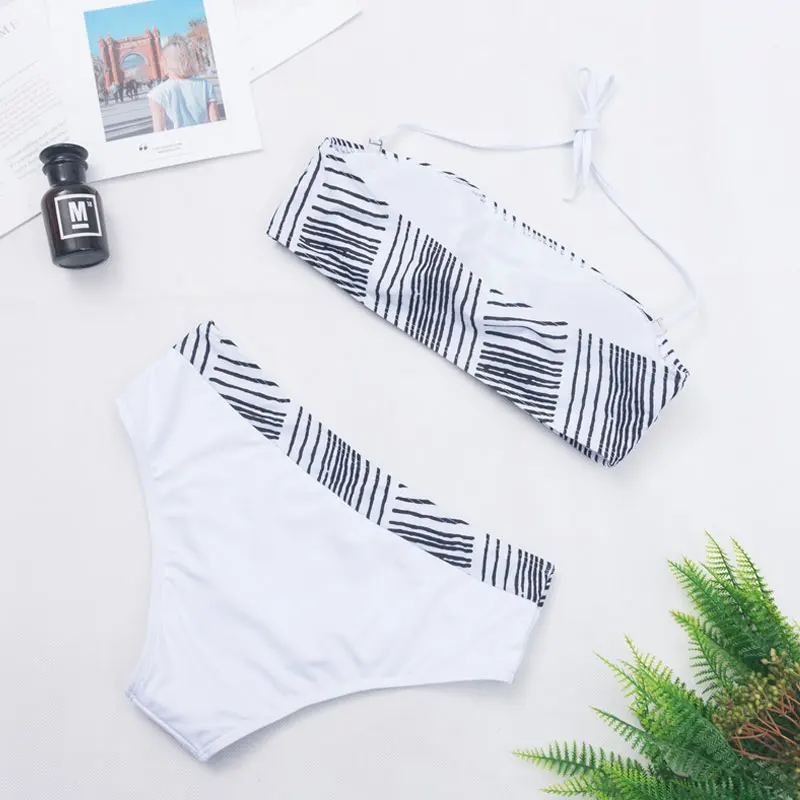 WTCandy новинка 2020 с принтом белый черный в клетку бандо бикини сексуальный микро