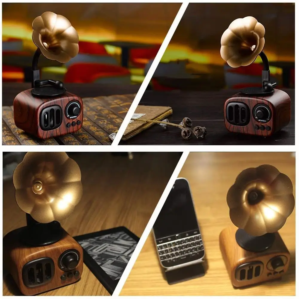 Портативная Bluetooth колонка беспроводная стереоколонка в стиле ретро с высоким