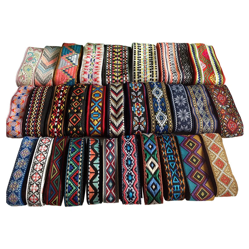 

Ethnic Lace Accessories Geometric Pattern Embroidery Webbing Fabric By The Yard Designer