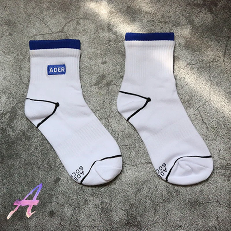 

Ader Error Socks Double Screw Mouth White Blue Embroidered Cotton Tube Socks Adererror Men Women Ins Korean Trendy Brand Socks