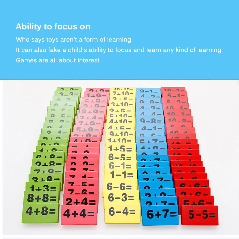 

Montessori Wooden Digital Board Add Subtract Arithmetic Toy Dominoes Counting Stick Stacking Game Kids Educational Math Toys