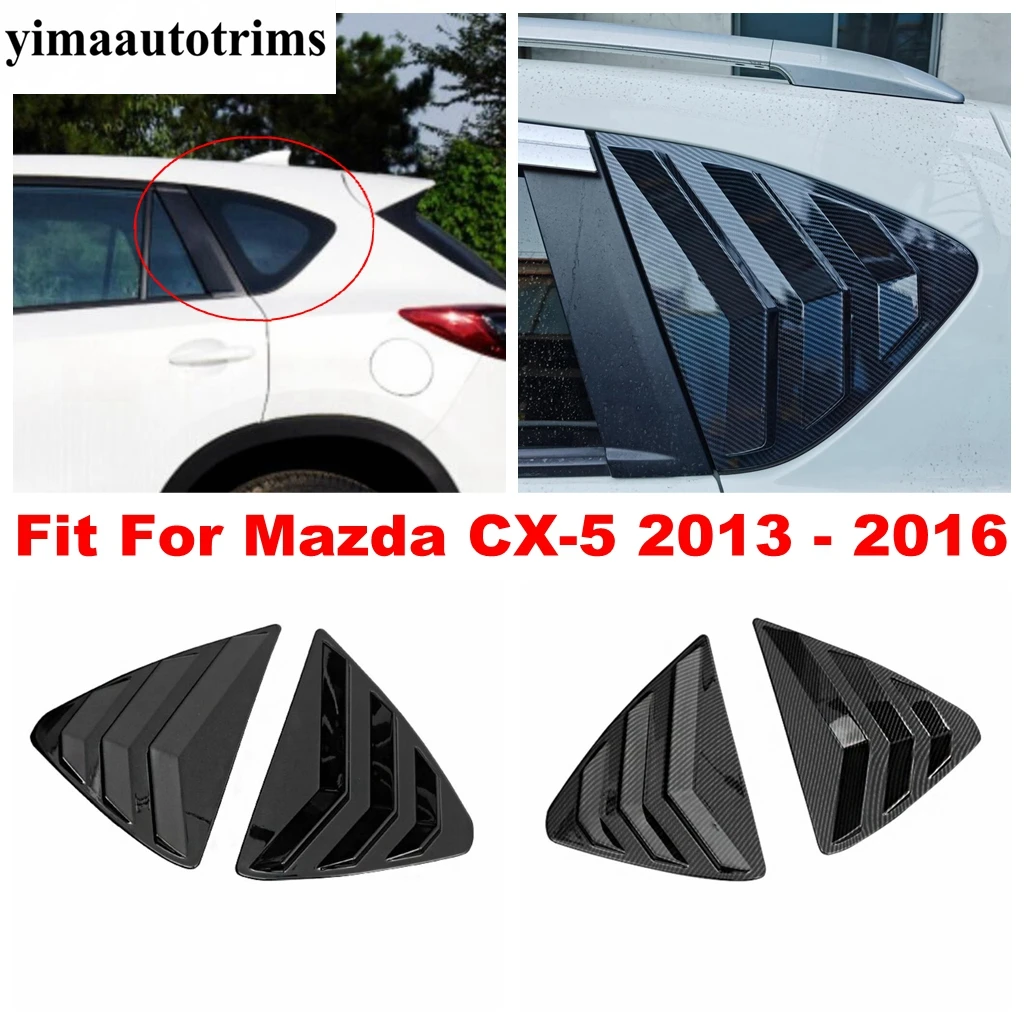 

For Mazda CX-5 2013 - 2016 Rear Window Louver Shutter Decor Plastic Cover Trim Black / Carbon Fiber Accessories Exterior