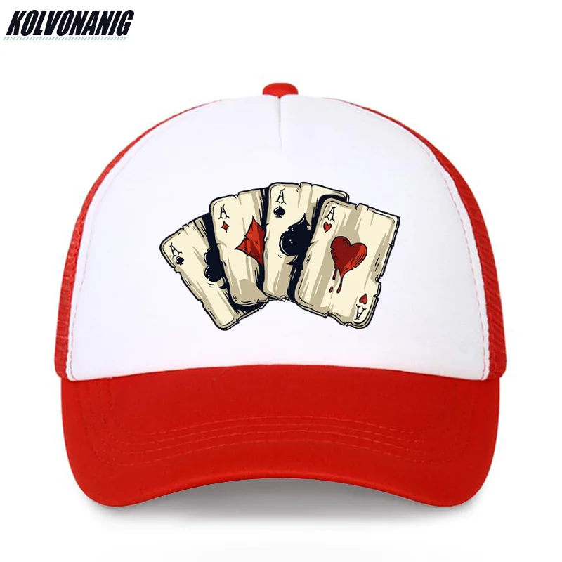 Летняя мода Poker Spades бейсболка с принтом s для мужчин и женщин уличная хип-хоп snapback сетчатые шапки dad hat trucker cap