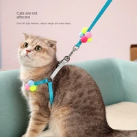 new colorful fluffy ball cat traction rope small and medium sized dog chest straps dog walking rope cat rope spot wholesale