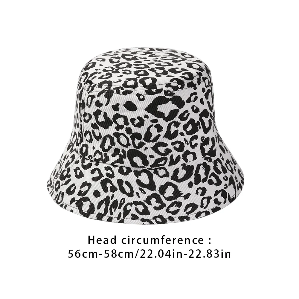 

Women Fisherman Summer Bucket Hat Cute Leopard Animal Pattern Hat Foldable Short Brim UV Protection Outdoor Fisherman Hat