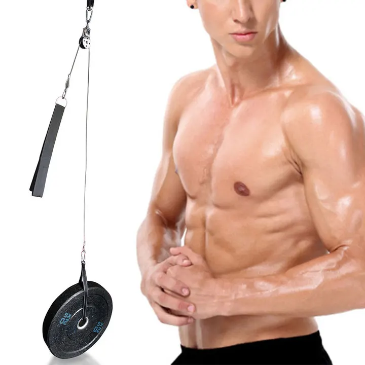 

9PCS Forearm Strength Exerciser And Lift Pulley System Workout With Pulley Adjustable Length Home Gym Equipment For Triceps Back