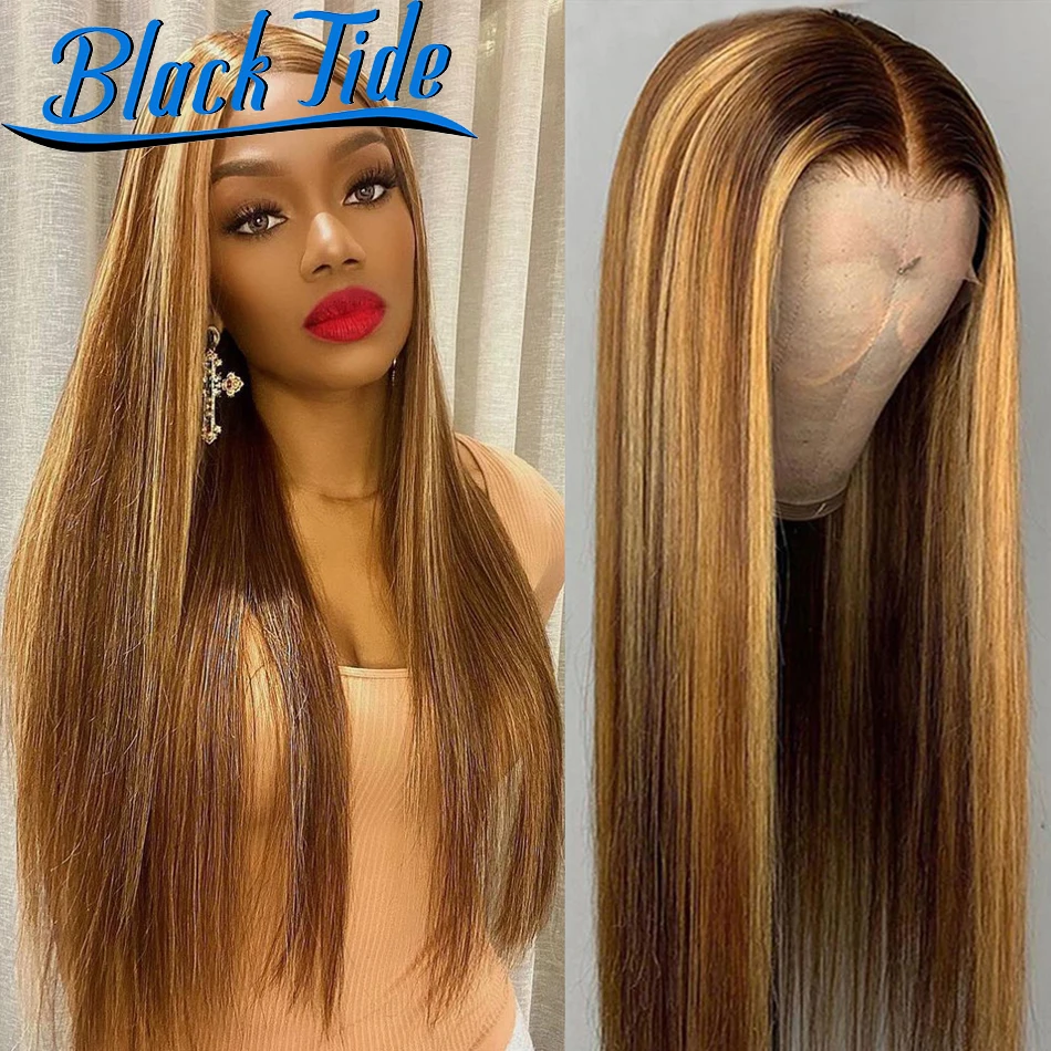 Highlight Wig Human Hair Straight Wig 13x4 Lace Frontal Wig Remy Transparent Lace Wigs 38 Inch Long Bone Straight Lace Front Wig