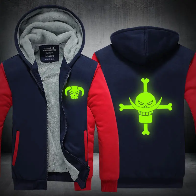 

ACE Monkey D. Luffy Cosplay Costume Hoodies Autumn Tracksuit Sweatshirt Men's Sport Noctilucous Winter Collar Cap Zipper Hoody