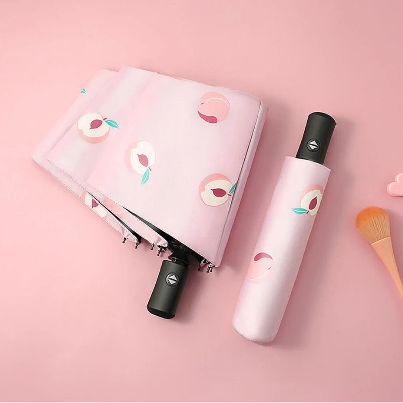 Автоматический зонт с защитой от УФ-лучей Женский Зонт дождя и солнца складной