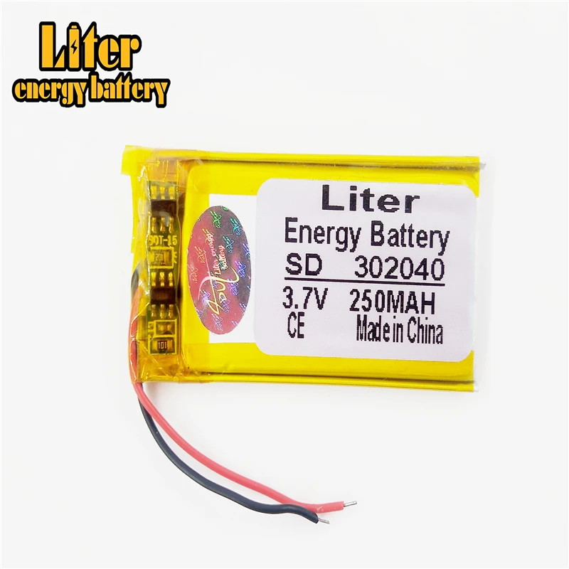 3.7V 250mAh 302040 Lithium Polymer Rechargeable Battery cells For PLUG MP3 MP4 MP5 GPS polymer battery | Электроника