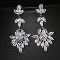 ekopdee luxury aaa big zircon drop earrings for women fashion crystal dangle earrings female bride wedding jewelry kolczyki new