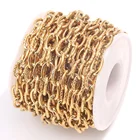 Цепочка Из Нержавеющей Стали с текстурой 1:1, 1 метр, массивная цепь с тусклой текстурой для изготовления ювелирных изделий в стиле панк, рок, хип-хоп