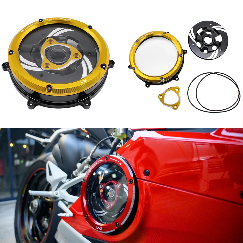 

Пластина давления сцепления для Ducati Panigale V4 V4S V4 Special 2018 2019 2020, прозрачная крышка сцепления двигателя, моторный фиксатор