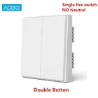 Умный выключатель Aqara Zigbee, Беспроводной Выключатель с 1 кнопкой, без нейтрального пульта дистанционного управления, работает с приложением Mi Home, Xiaomi Mijia