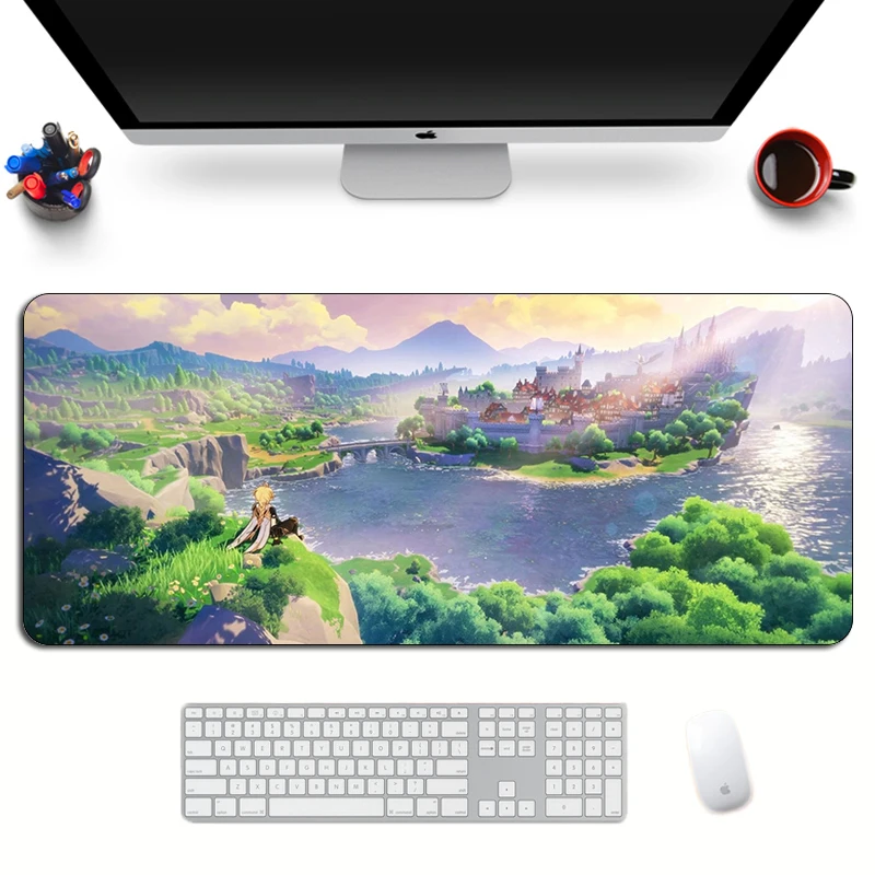 genshin impact gaming mouse pad anime large custom sexy mousepad durable rubber kawaii xl cartoon keyboard laptop fashion mat free global shipping