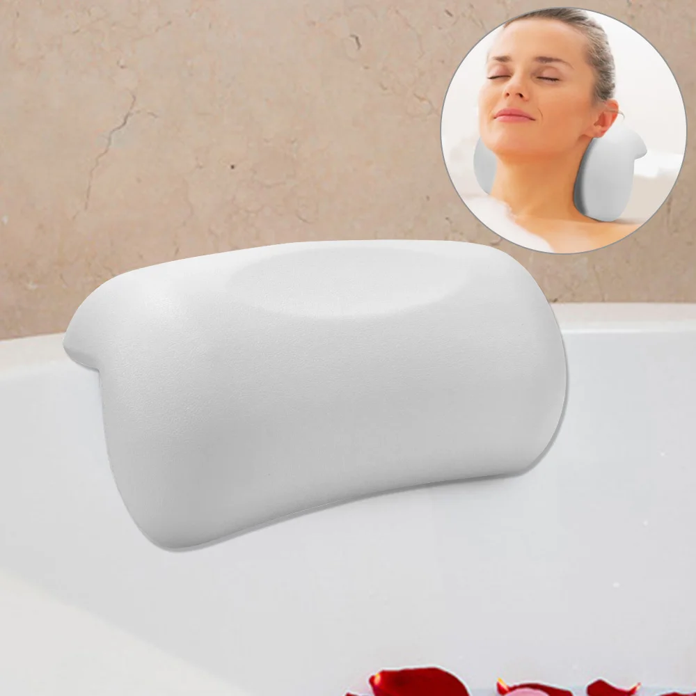 

Easy To Clean SPA Bath Pillow Non-slip With Suction Cups Bathtub Headrest Bathroom Accessories Soft Waterproof