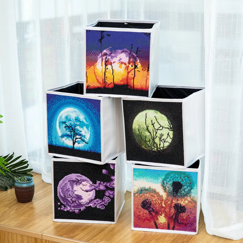 

Square Shaped Full Drill Diamond Painting Storage Box for Home Table Closet Cross-stitch Decor Storage Bins Case Organizer