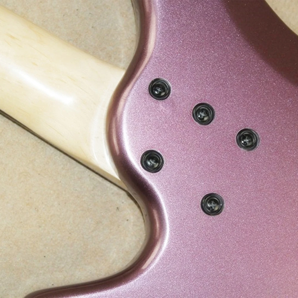 Purple Basswood Electric Bass Guitar 5 Strings with Rosewood Fretboard Customizable | Спорт и развлечения